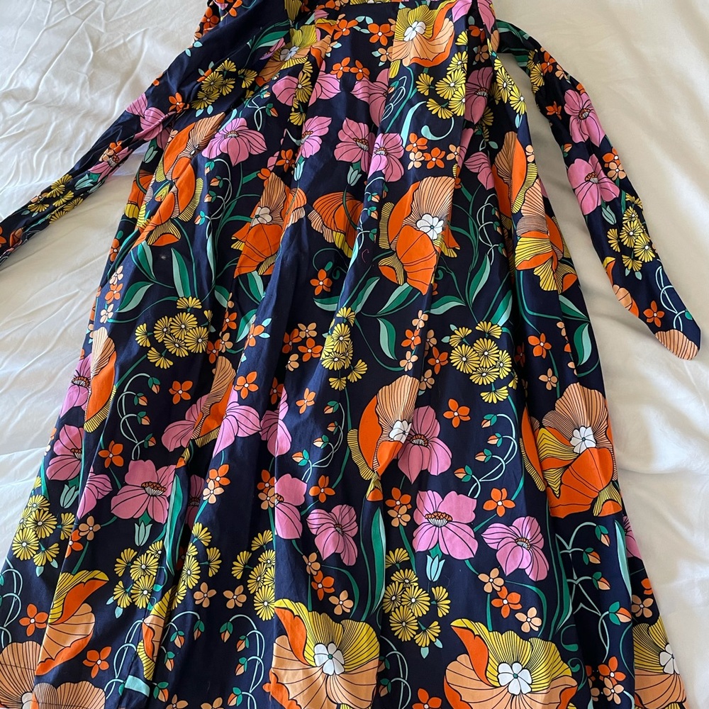 Anthropologie tie waist floral skirt